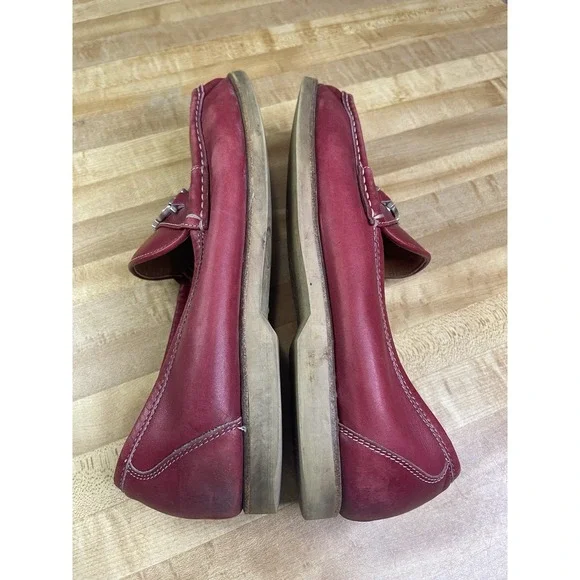 Salvatore Ferragamo Men's Red Leather Loafers Size - 8